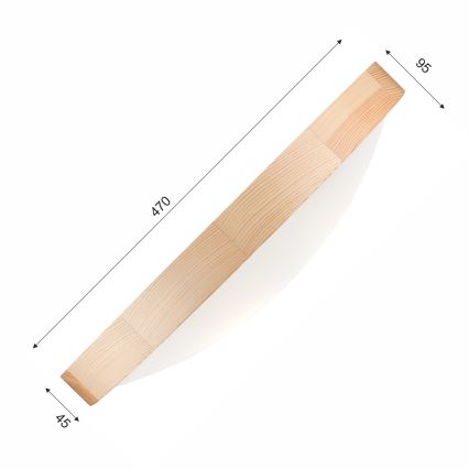 Stropné svietidlo NATURAL SLIM 3xE27/60W/230V ø 47 cm borovica