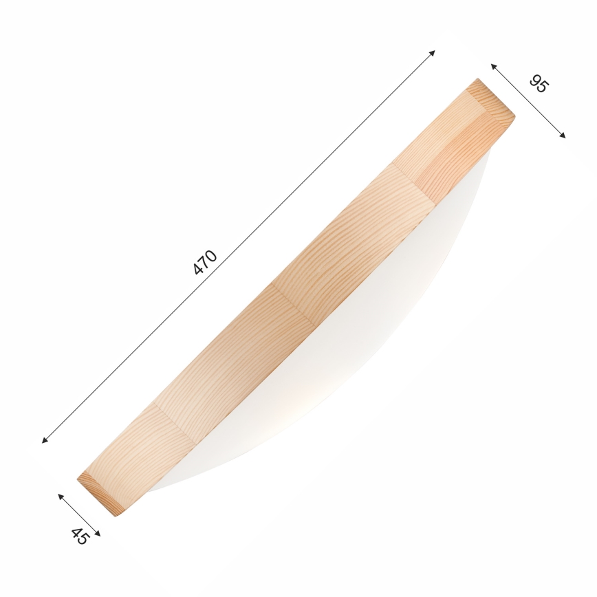 Stropné svietidlo NATURAL SLIM 3xE27/60W/230V ø 47 cm borovica