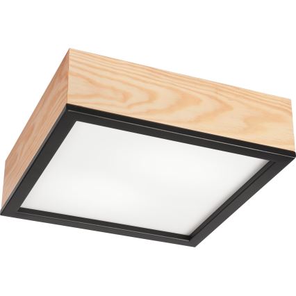 Stropné svietidlo NATURAL SQUARE 2xE27/15W/230V 31x31 cm borovica/čierna