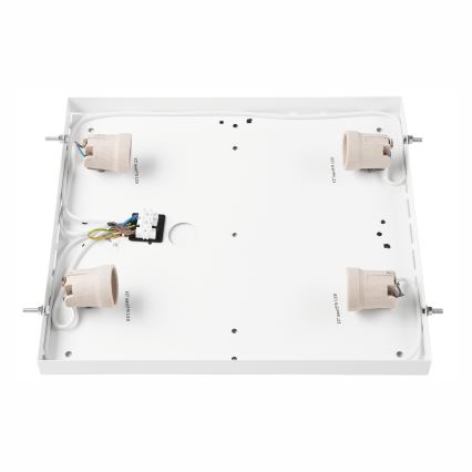 Stropné svietidlo NATURAL SQUARE 4xE27/15W/230V 39x39 cm borovica/biela