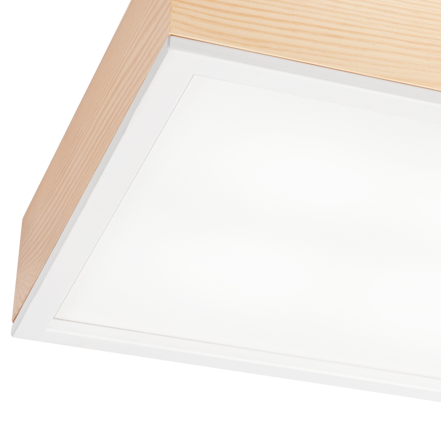 Stropné svietidlo NATURAL SQUARE 4xE27/15W/230V 39x39 cm borovica/biela