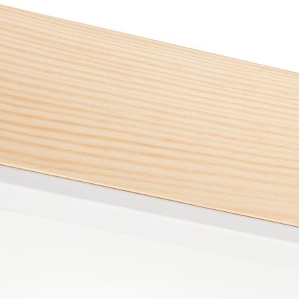 Stropné svietidlo NATURAL SQUARE 4xE27/15W/230V 39x39 cm borovica/biela