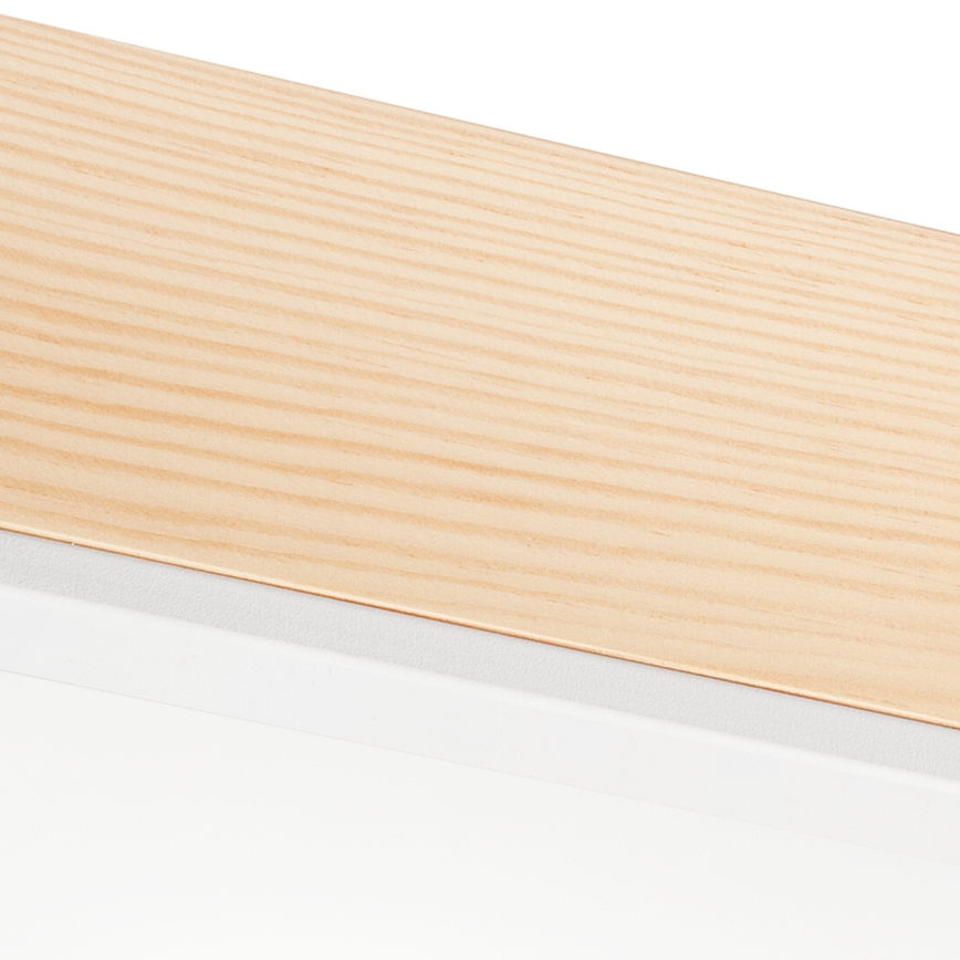 Stropné svietidlo NATURAL SQUARE 4xE27/15W/230V 39x39 cm borovica/biela