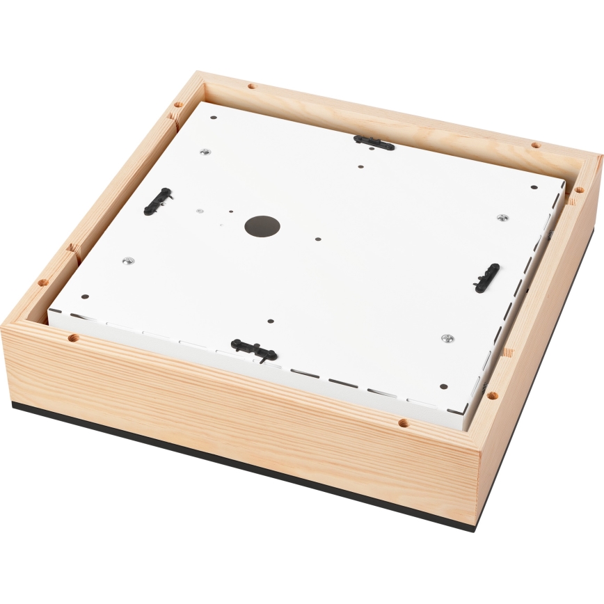 Stropné svietidlo NATURAL SQUARE 4xE27/15W/230V 39x39 cm borovica/čierna