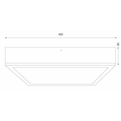 Stropné svietidlo NATURAL SQUARE 4xE27/15W/230V 48x48 cm borovica/biela