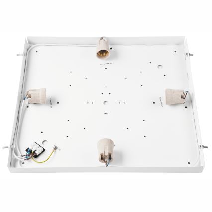 Stropné svietidlo NATURAL SQUARE 4xE27/15W/230V 48x48 cm borovica/čierna