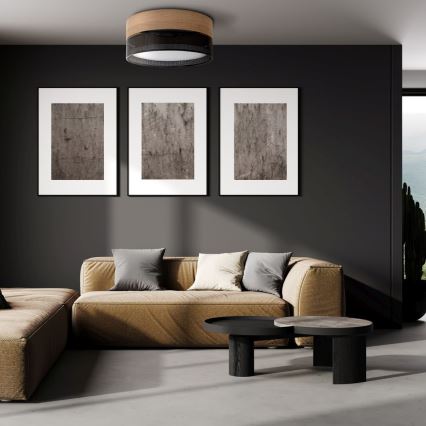 Stropné svietidlo NICOL 4xE27/15W/230V priemer 50 cm dyha/čierna