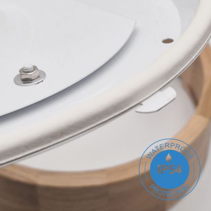 Kúpeľňové stropné svietidlo OAK 2xE27/15W/230V IP54 dub, priemer 27 cm