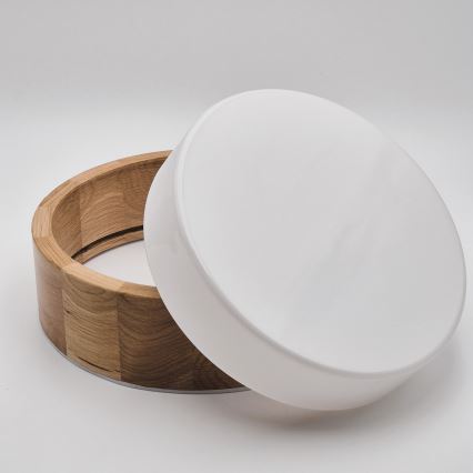 Kúpeľňové stropné svietidlo OAK 2xE27/15W/230V IP54 dub, priemer 27 cm