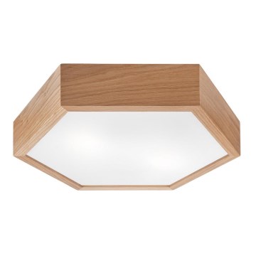 Stropné svietidlo OAK HEX 2xE27/60W/230V pr. 43 cm dub