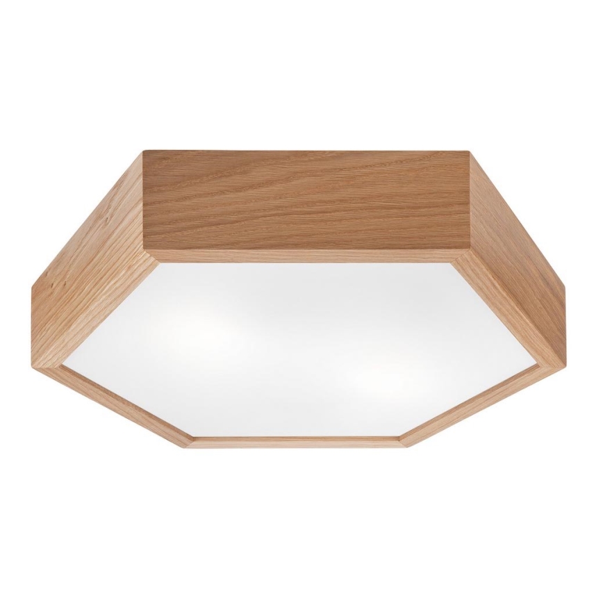 Stropné svietidlo OAK HEX 2xE27/60W/230V pr. 43 cm dub