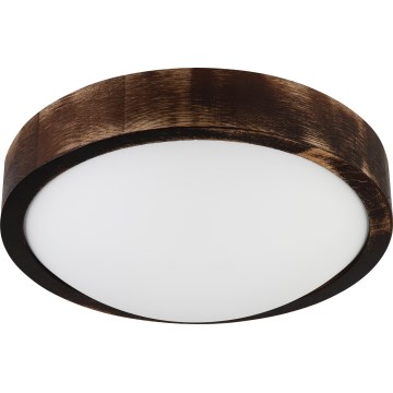 Stropné svietidlo OAK SLIM 1xE27/15W/230V pr. 27 cm dub/tmavohnedé