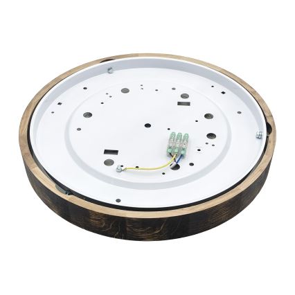 Stropné svietidlo OAK SLIM 3xE27/15W/230V pr. 47 cm dub/tmavohnedé