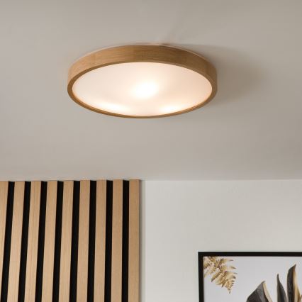 Stropné svietidlo OAK SLIM 3xE27/60W/230V dub ø 47 cm