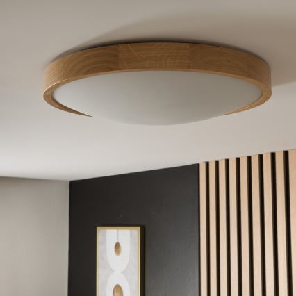 Stropné svietidlo OAK SLIM 3xE27/60W/230V dub ø 47 cm