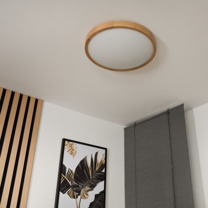Stropné svietidlo OAK SLIM 3xE27/60W/230V dub ø 47 cm