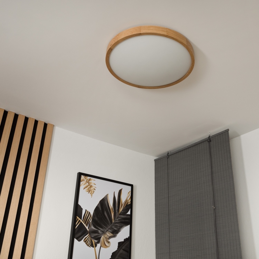 Stropné svietidlo OAK SLIM 3xE27/60W/230V dub ø 47 cm