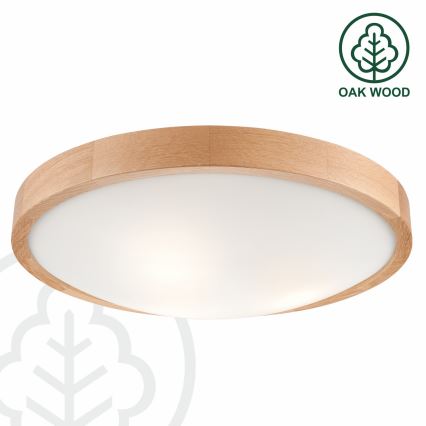 Stropné svietidlo OAK SLIM 3xE27/60W/230V dub ø 47 cm