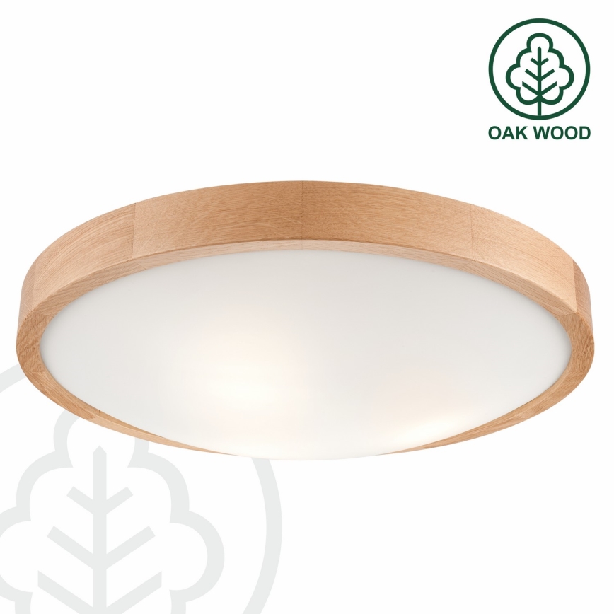 Stropné svietidlo OAK SLIM 3xE27/60W/230V dub ø 47 cm