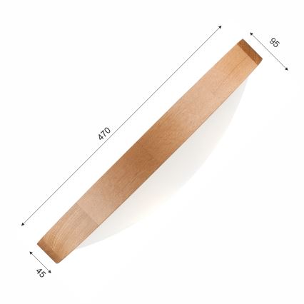 Stropné svietidlo OAK SLIM 3xE27/60W/230V dub ø 47 cm