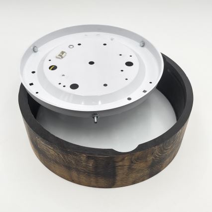 Stropné svietidlo OAK SMOKY 1xE27/15W/230V ? 27,5 cm dub/tmavohnedá