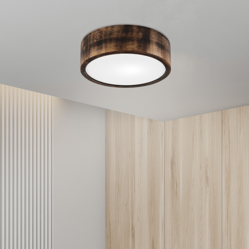 Stropné svietidlo OAK SMOKY 1xE27/15W/230V ø 27,5 cm dub/tmavohnedá