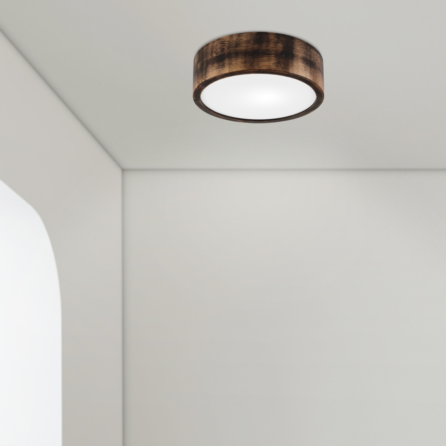 Stropné svietidlo OAK SMOKY 1xE27/15W/230V ø 27,5 cm dub/tmavohnedá