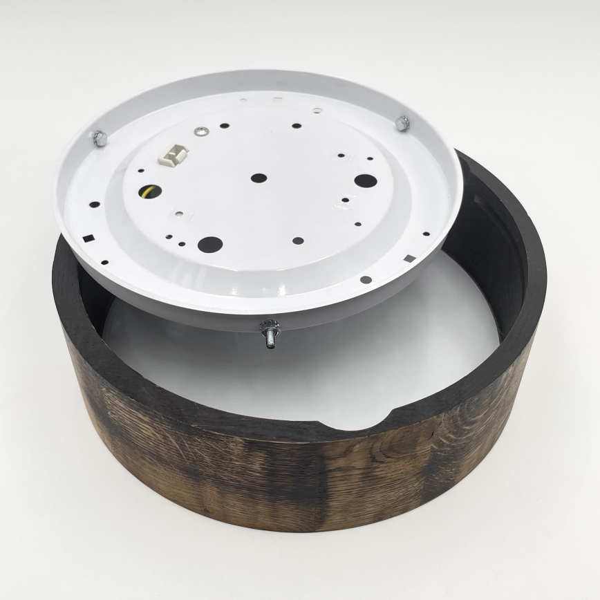 Stropné svietidlo OAK SMOKY 1xE27/15W/230V ø 27,5 cm dub/tmavohnedá