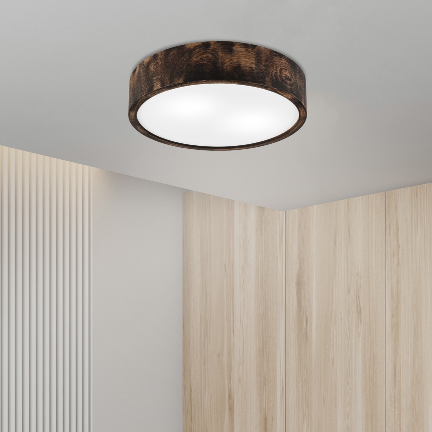 Stropné svietidlo OAK SMOKY 2xE27/15W/230V ø 37,5 cm dub/tmavohnedá