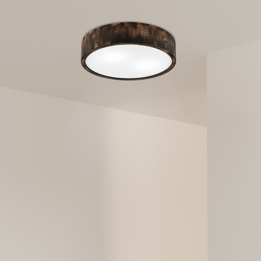 Stropné svietidlo OAK SMOKY 2xE27/15W/230V ø 37,5 cm dub/tmavohnedá