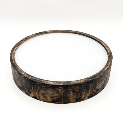 Stropné svietidlo OAK SMOKY 2xE27/15W/230V ø 37,5 cm dub/tmavohnedá