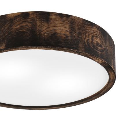 Stropné svietidlo OAK SMOKY 2xE27/15W/230V ø 37,5 cm dub/tmavohnedá