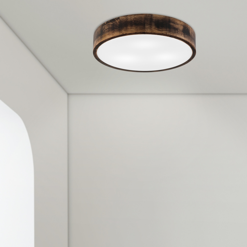 Stropné svietidlo OAK SMOKY 3xE27/15W/230V ø 47,5 cm dub/tmavohnedá