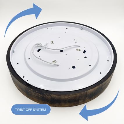 Stropné svietidlo OAK SMOKY 3xE27/15W/230V ø 47,5 cm dub/tmavohnedá