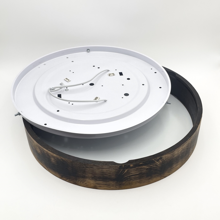 Stropné svietidlo OAK SMOKY 3xE27/15W/230V ø 47,5 cm dub/tmavohnedá