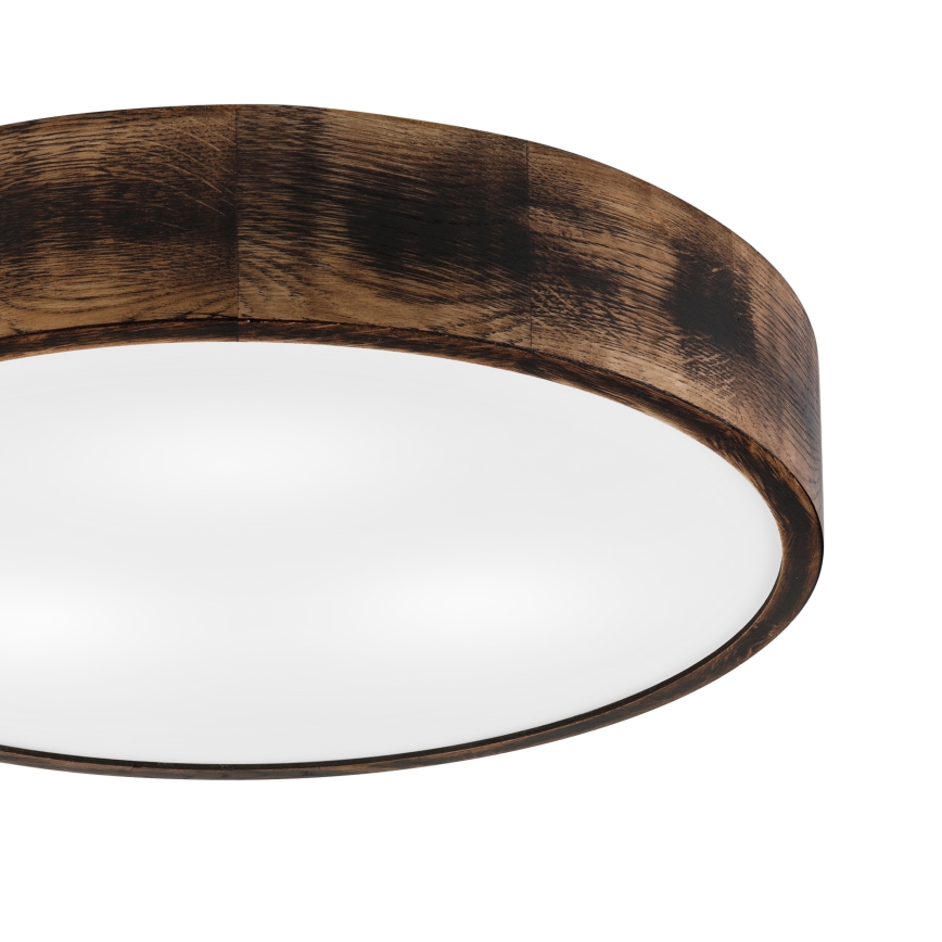 Stropné svietidlo OAK SMOKY 3xE27/15W/230V ø 47,5 cm dub/tmavohnedá