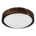 Stropné svietidlo OAK SMOKY SLIM 1xE27/15W/230V pr. 27 cm dub/tmavohnedá