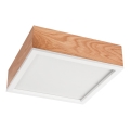 Stropné svietidlo OAK SQUARE 2xE27/15W/230V 31x31 cm dub/biela