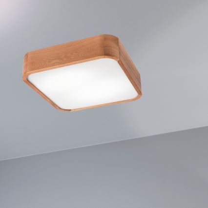 Stropné svietidlo OAK SQUARE 2xE27/15W/230V 35x35 cm dub