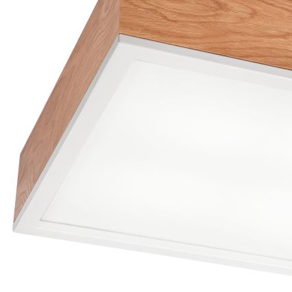 Stropné svietidlo OAK SQUARE 4xE27/15W/230V 39x39 cm dub/biela