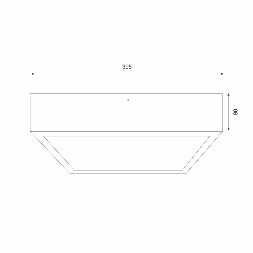 Stropné svietidlo OAK SQUARE 4xE27/15W/230V 39x39 cm dub/biela