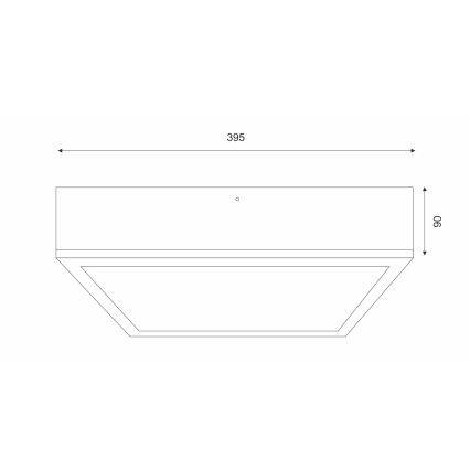 Stropné svietidlo OAK SQUARE 4xE27/15W/230V 39x39 cm dub/čierna