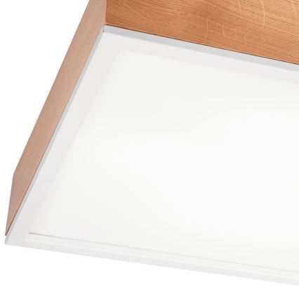 Stropné svietidlo OAK SQUARE 4xE27/15W/230V 48x48 cm dub/biela