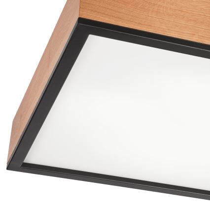 Stropné svietidlo OAK SQUARE 4xE27/15W/230V 48x48 cm dub/čierna