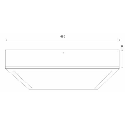 Stropné svietidlo OAK SQUARE 4xE27/15W/230V 48x48 cm dub/čierna