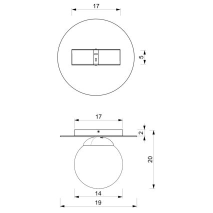 Stropné svietidlo PLATO 1xE14/40W/230V pr. 19 cm