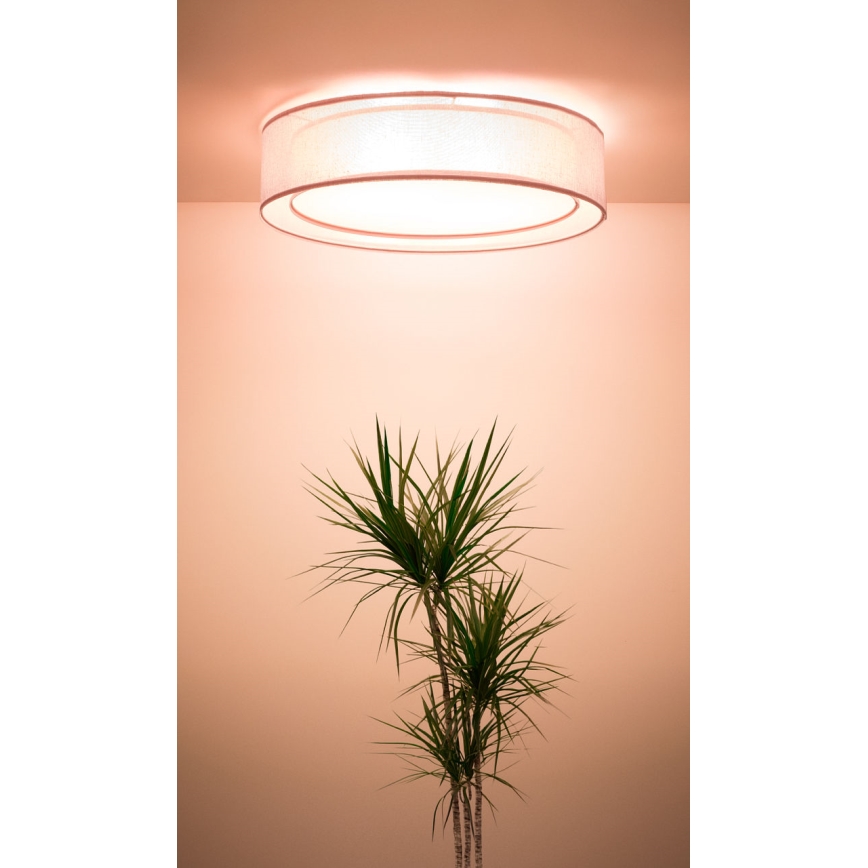 Stropné svietidlo PURO 2xE27/40W/230V pr. 50 cm ružové