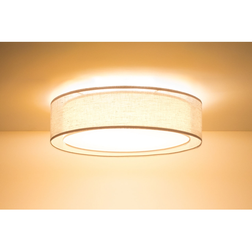 Stropné svietidlo PURO 2xE27/40W/230V pr. 60 cm béžové