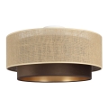 Stropné svietidlo SARTA 1xE27/60W/230V Ø 45 cm hnedá/juta