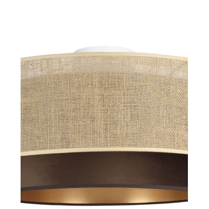 Stropné svietidlo SARTA 1xE27/60W/230V Ø 45 cm hnedá/juta